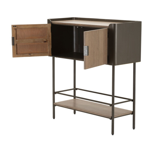 Mobiletto in metallo e legno marrone cm 100x42x110 2