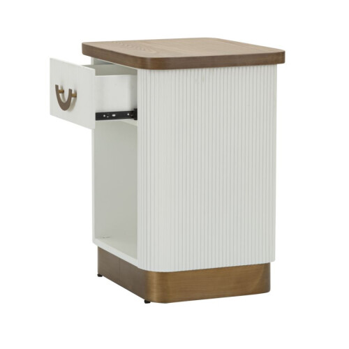 Comodino in legno bianco e marrone cm 48x40x62 2