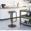 Sgabello bar in tessuto blu Ø cm 41x61 7