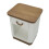 Comodino in legno bianco e marrone cm 48x40x62 4
