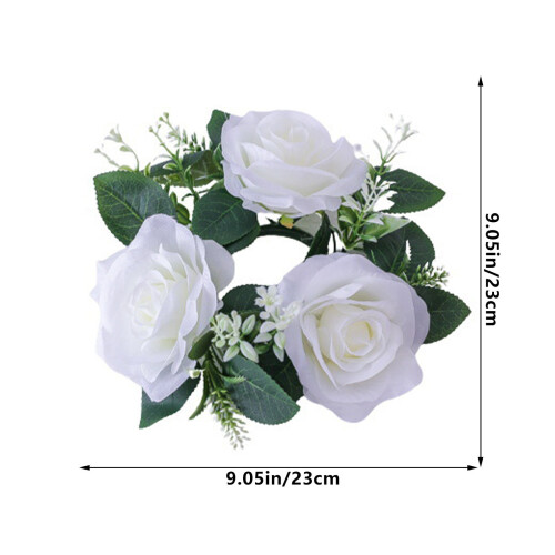 Artificial Silk Rose Candle Ring – 23 cm, Wedding & Party 2