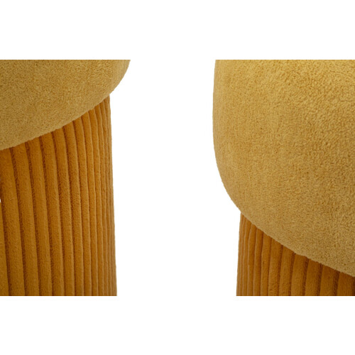 Set di 2 pouf contenitore senape cm ø 42x44-35x37 2