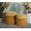 Set di 2 pouf contenitore senape cm ø 42x44-35x37 7