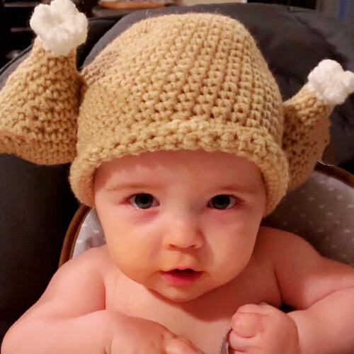Roasted Turkey Hat Knit Costume Hat for Thanksgiving 1