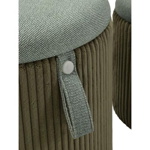 Set di 2 pouf contenitore verde cm ø 38x38-32x28 2