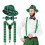 (Set 5) Irländskt partyset med gröna hattar och rutiga krage för St. Patrick's Day 2