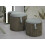 Set di 2 pouf contenitore verde cm ø 38x38-32x28 8