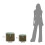 Set di 2 pouf contenitore verde cm ø 38x38-32x28 9