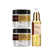 Maschera per capelli al collagene da 3 pezzi e set di essenze di olio di algina marocchina - Cura profonda, adatto a tutti i