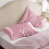 Satijnen kussensloop met rits, 2 stuks, kingsize, roze 2