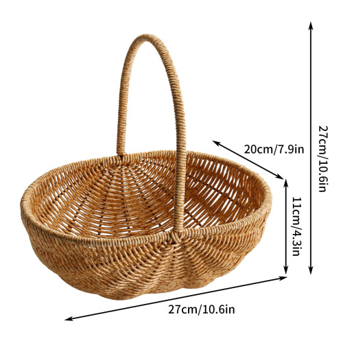 Handgeweven rotan opbergmand met handvat 2