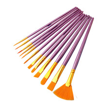 Pack of Professional Art Brushes Soft Nylon Hairs Fine-Purple