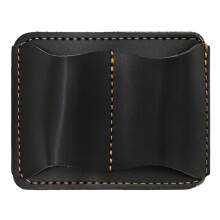 Elegant PU Double Pen Holder Organizers With Easy Access-Black