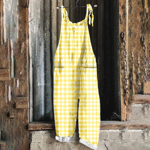 Women's Stripe Sleeveless Bib Jumpsuit – Lightweight 1