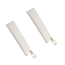 Pochettes à stylos en cuir PU, 2 pièces, avec mousqueton,-Beige