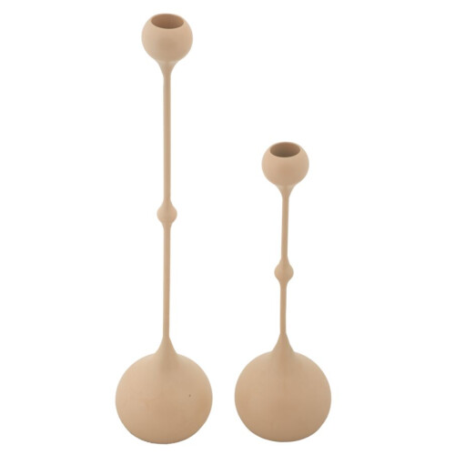 Set di 2 portacandele in metallo color rosa e oro 1