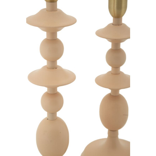 Set di 2 portacandele in metallo color rosa e oro 2