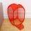 Wasmand van staaldraad met deksel, rood, 1 set 5