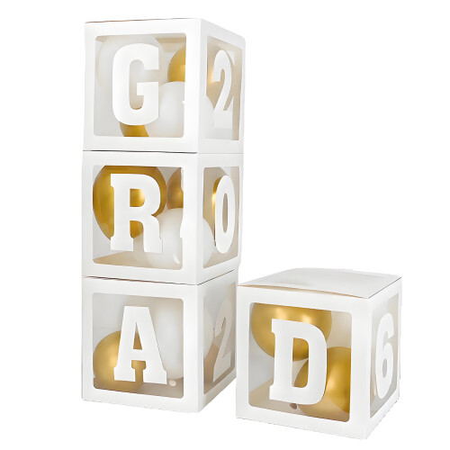 High Quality Graduation Balloon Box For Memorable-White