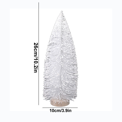 White Mini Bottle Brush Christmas Tree 9.84 Inch with 2