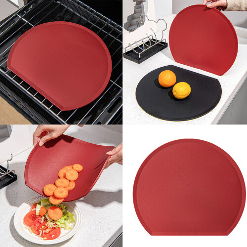 Spacious Bend Resistant Food Preparation Board Dishwasher-Red 2