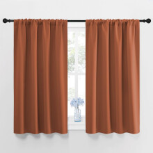 Rideaux occultants thermiques à œillets, couleur orange brûlé