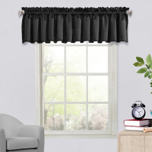 Garnitură de fereastră în culoare uni cu buzunar pentru tijă, 45x137 cm