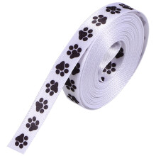 Ruban gros-grain Ă motifs de pattes, couleurs assorties, 2 rouleaux