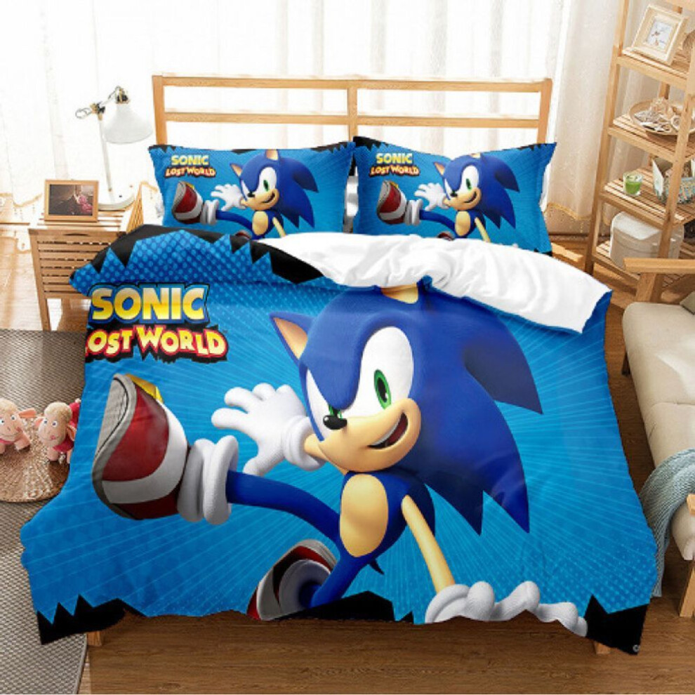 Hewisy (King 240*220Cm) Duvet Cover For Sonic The Hedgehog Series Printed Bedding Cartoon Pillowcase Style 1