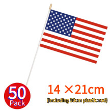 Mini bandiere americane su bastoncini, 5x8 pollici, confezione da 50