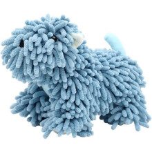 Serviette en chenille motif chiot 26 x 13 cm
