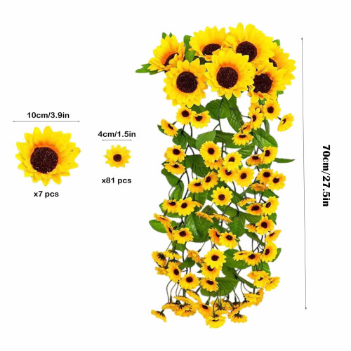 Artificial Sunflower Wreath 70x5cm Multicolor 2