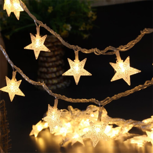 Φωτιστικά σε σειρά Star40LED Θερμό Λευκό20ft Λειτουργεί με μπαταρία