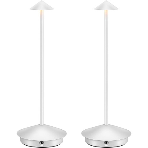 Luminária de mesa LED recarregável em alumínio (pacote com 2)