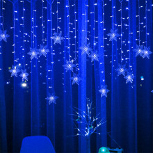 Guirlande lumineuse flocons de neige Ă 96 LED, 4 m, plastique, IP44