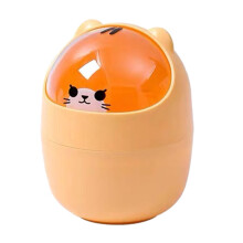 Mini poubelle de bureau en forme d'animal de dessin animé avec couvercle rabattable