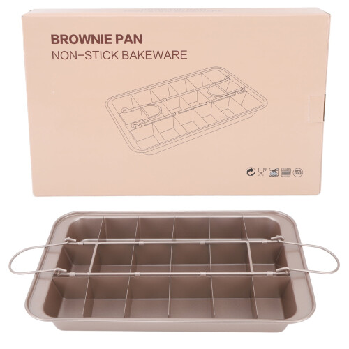 Αντικολλητικό τηγάνι για brownie από ανοξείδωτο ατσάλι, τετράγωνο, 1 τεμάχιο