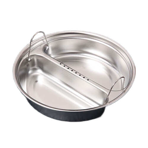 Round Stainless Steel Steamer Plate with Double Handle and