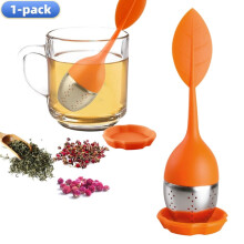 Infuseur à thé en silicone avec maille fine et plateau égouttoir