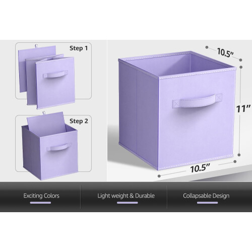 Foldable Storage Cube – Nonwoven PP & Cardboard, 11" L x 1