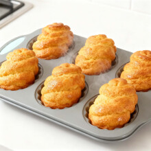 Silikónová forma na muffiny s nepriľnavým povrchom, forma na pečenie so 6 šálkami