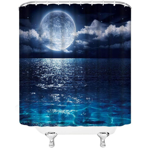 Rideau de douche Lune en polyester 70 x 84 pouces 2