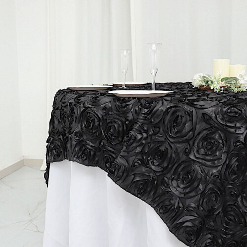 Sort hævet rosetbordoverflade 180 x 180 cm 2