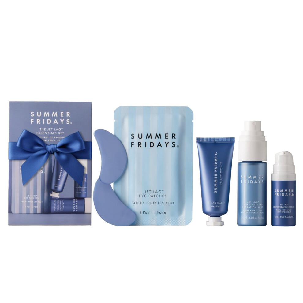Summer Fridays Jet Lag Essentials - Mini Hydrating Skin Care Set With Jet Lag Mask, Eye Patches, Deep Hydration Face Serum & Hydration Mist - Travel S