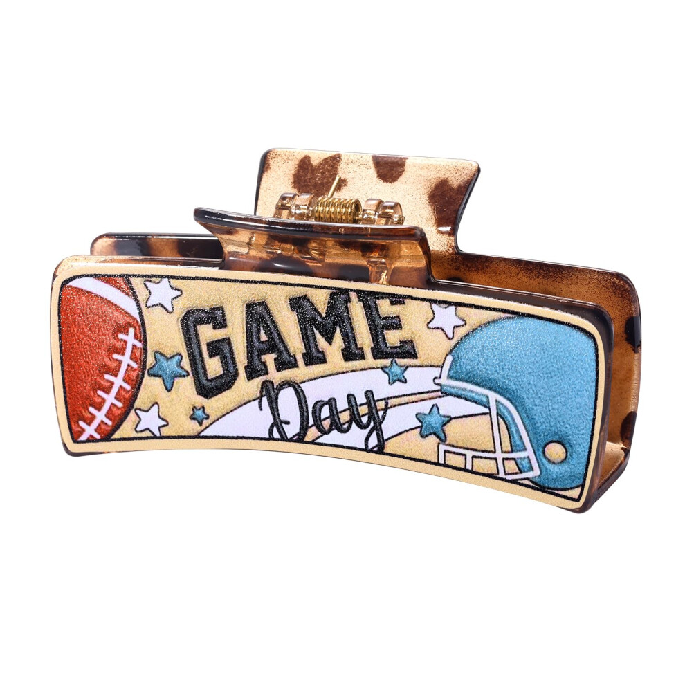 Yahpern Game Day Hair Clips Football Hair Claw Clips For Women Large Nonslip Tortoise Acrylic Hair Claws Game Day Accessories Outfits Sport Team Spiri