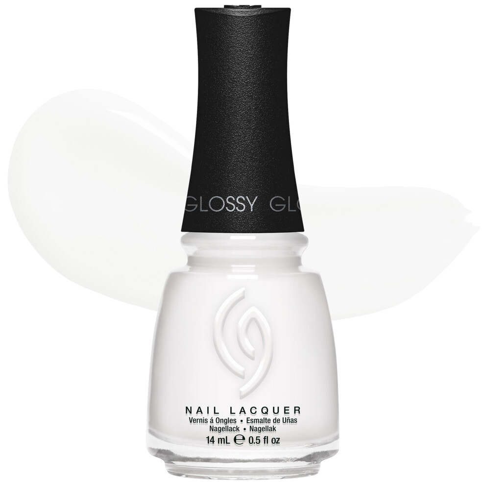China Glaze White Cg Nail Lacquer On Nail Polish, Quick Dry, Chip Resistant Glossy Finish For Salon & Diy Manicure, 0.5 Fl Oz