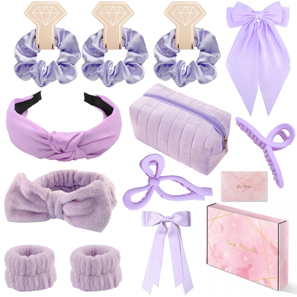 Musejoy Spa Headband And Wristband Set Top Knotted Headbands Silky Satin Hair Bows Bows Hair Clip Big Hair Claw Clips Butterfly Hair Accessories Satin Silk Sc