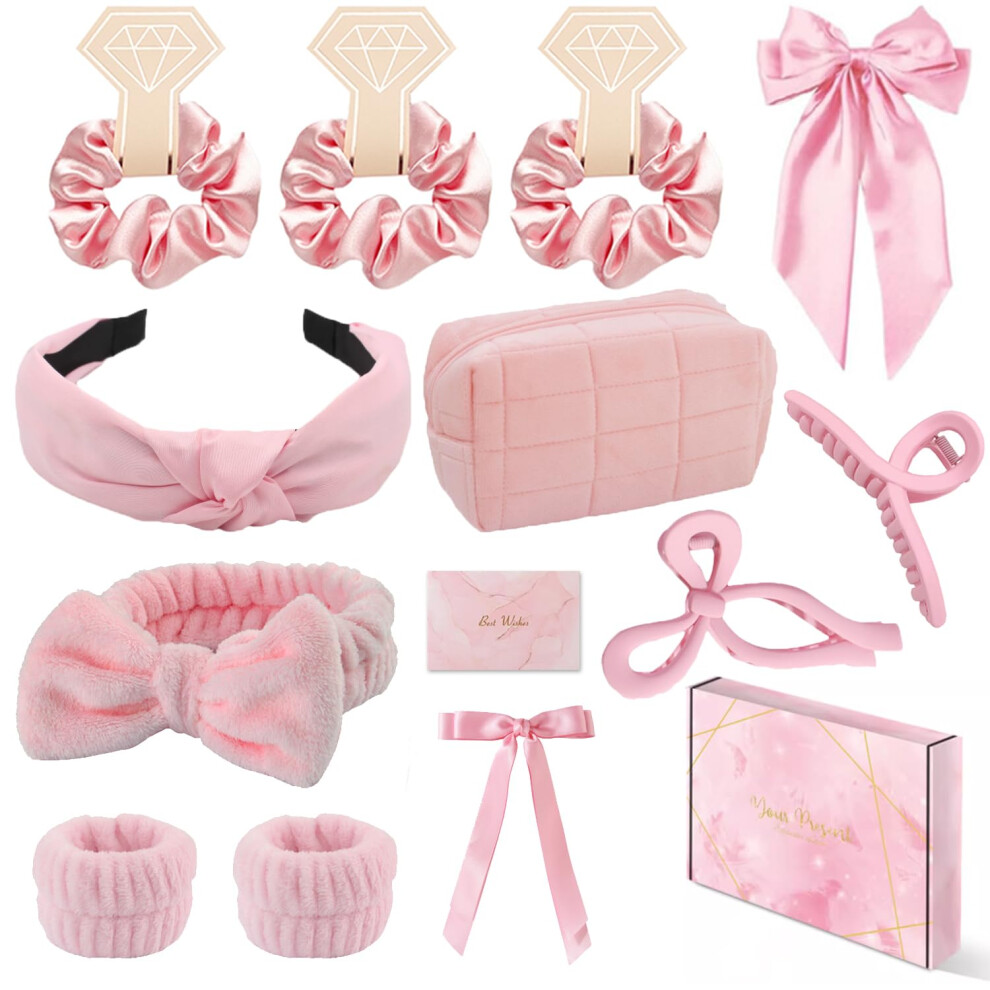 Musejoy Spa Headband And Wristband Set Top Knotted Headbands Silky Satin Hair Bows Bows Hair Clip Big Hair Claw Clips Butterfly Hair Accessories Satin Silk Sc