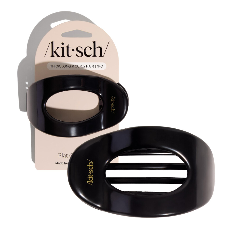 Kitsch Large Flat Claw Clips For Women - Stylish Flat Hair Clips, Strong Hold For Thick & Fine Hair | Non-Slip For Secure, Comfortable All-Day Wear |