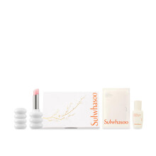 Sulwhasoo Glowing Lip Balm Set Feestdagen 2025: Drie-delige set voor lippen en huid.